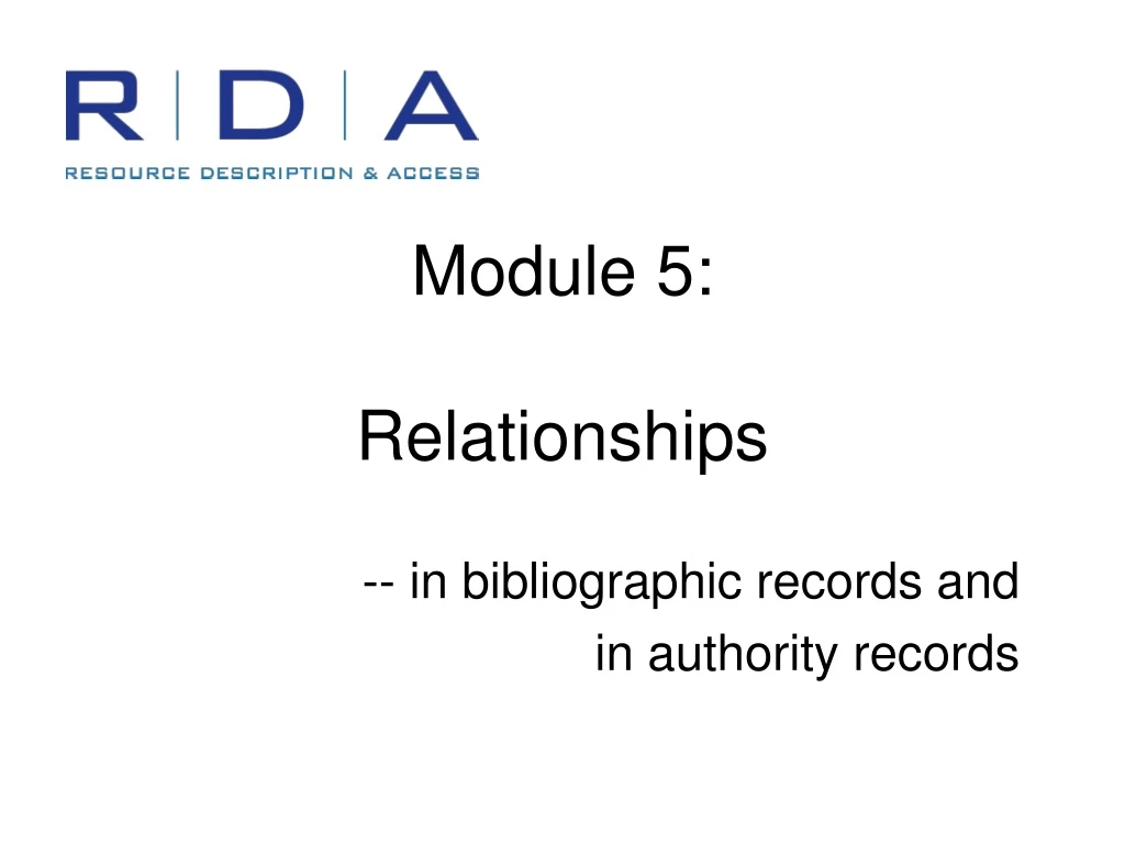 module 5 relationships