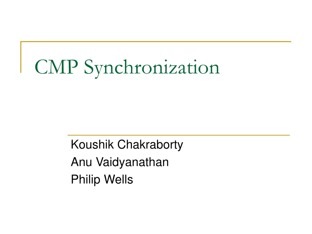 cmp synchronization