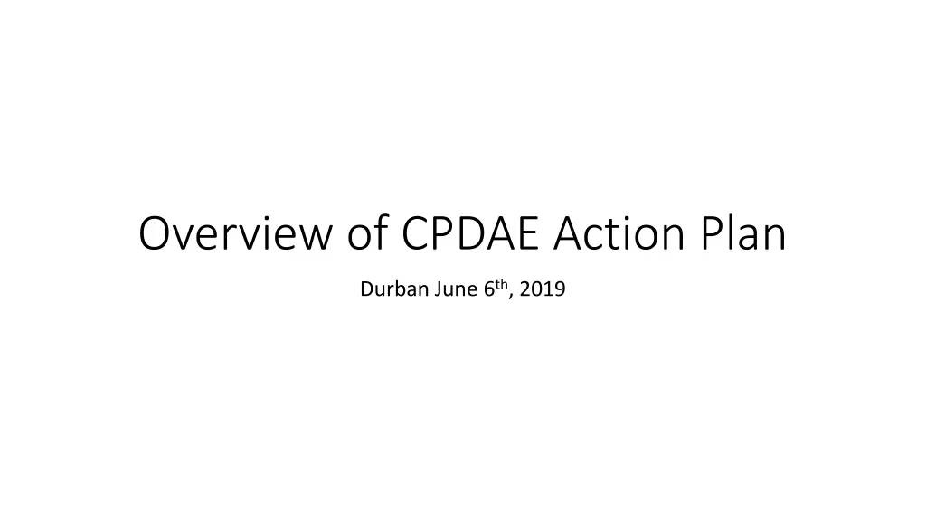 overview of cpdae action plan