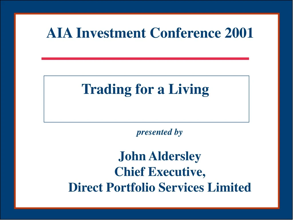 aia investment conference 2001
