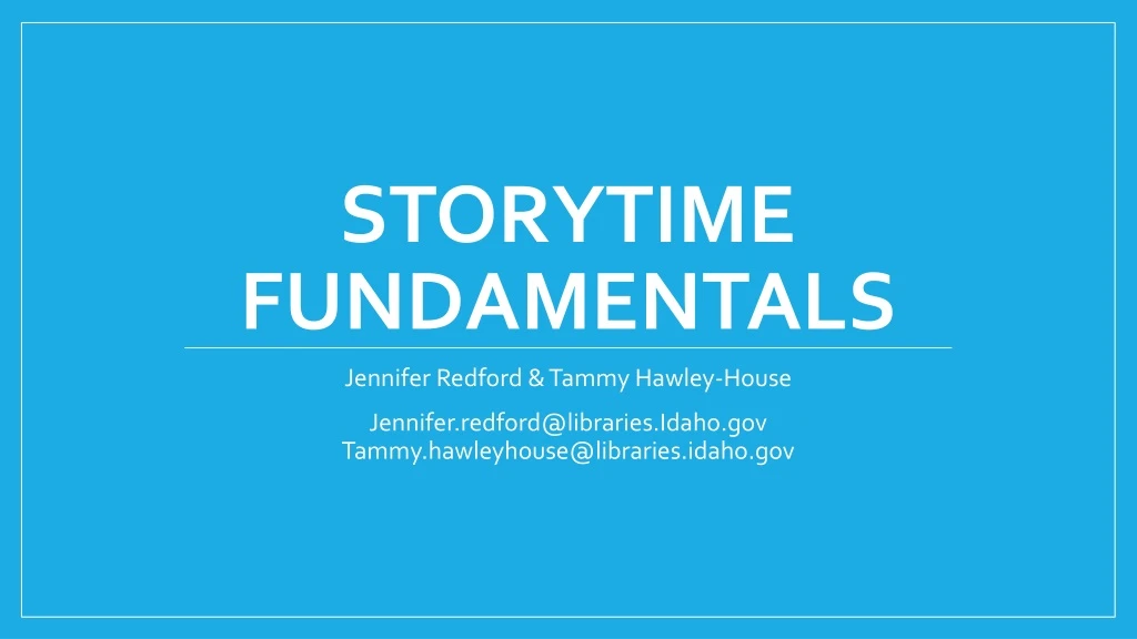 storytime fundamentals