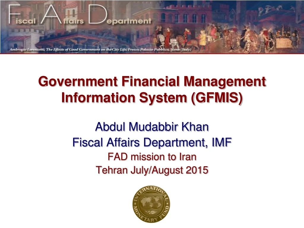 government financial management information system gfmis