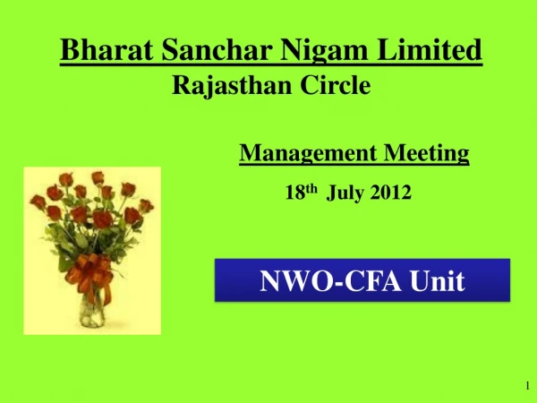 Management Meeting 18 th July 2012