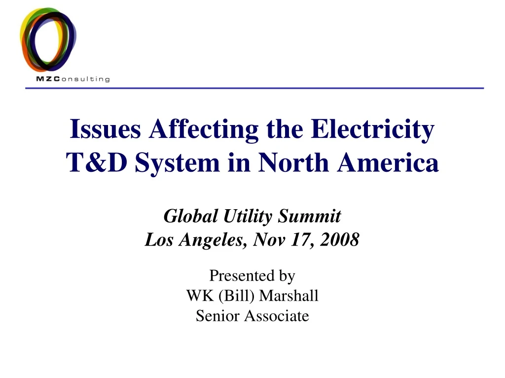 issues affecting the electricity t d system in north america