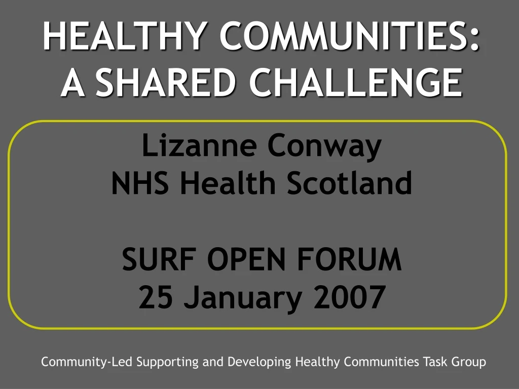 lizanne conway nhs health scotland surf open forum 25 january 2007