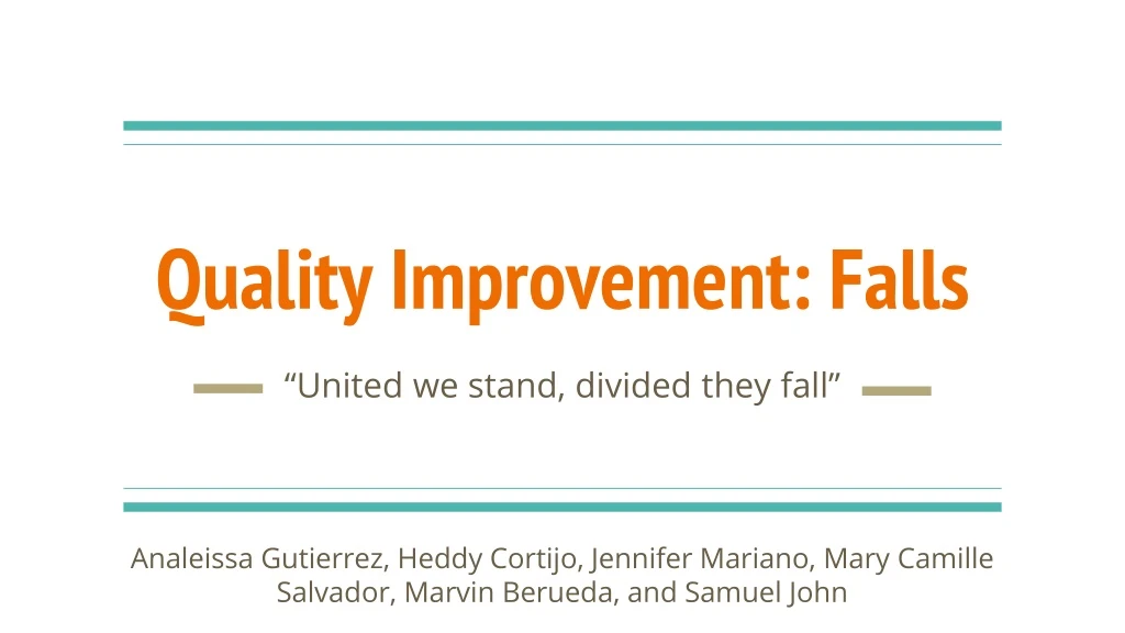 quality improvement falls