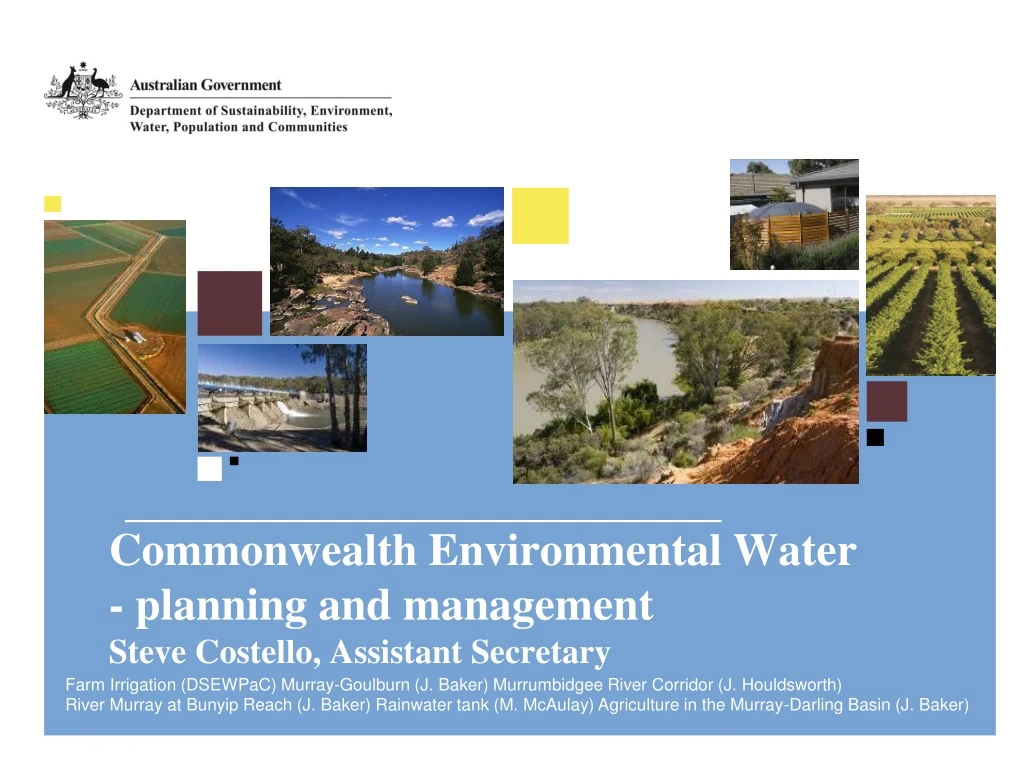 commonwealth environmental water planning and management steve costello assistant secretary