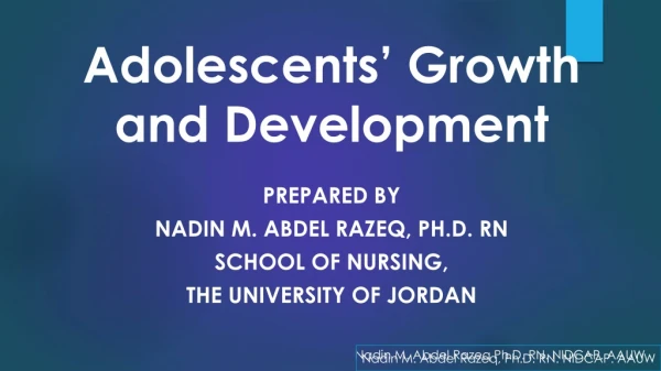 Adolescents’ Growth and Development