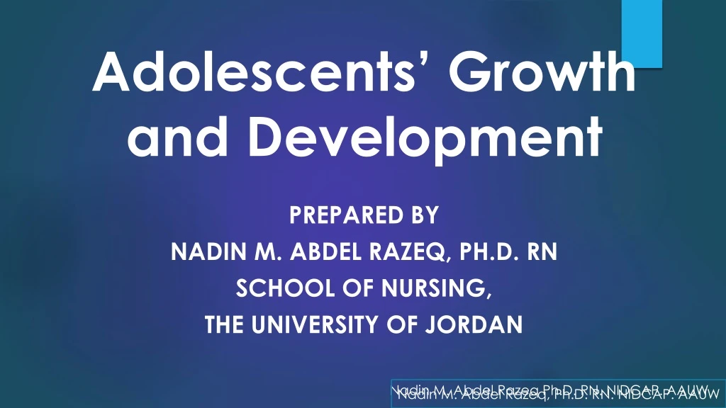 adolescents growth and development