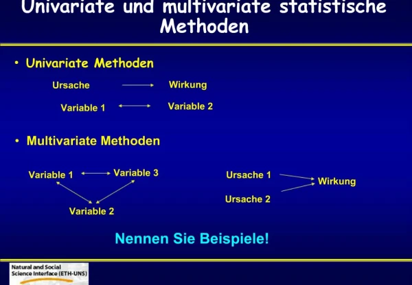 Univariate und multivariate statistische Methoden