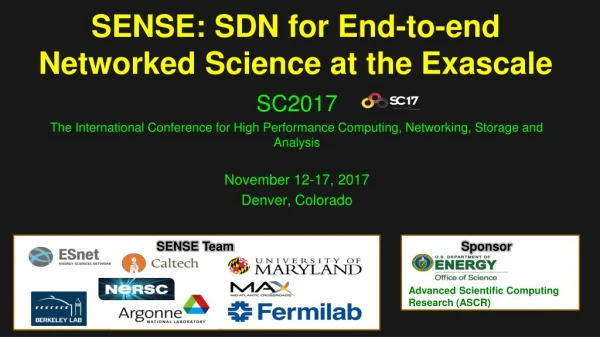 SENSE: SDN for End-to-end Networked Science at the Exascale