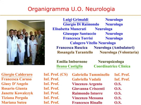 U.O. Neurologia Attivit anno 2006