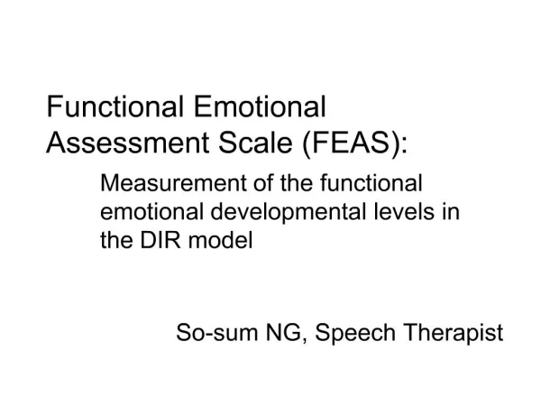 Functional Emotional Assessment Scale FEAS: Measurement of the functional emotional developmental levels in the DIR