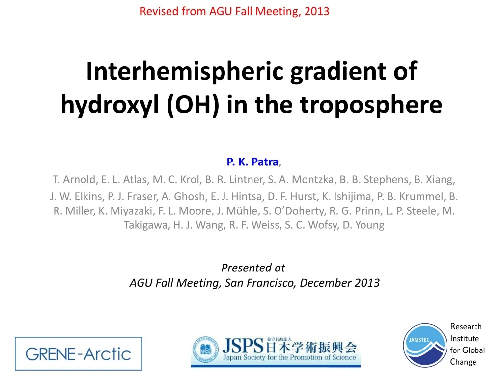 interhemispheric gradient of hydroxyl oh in the troposphere