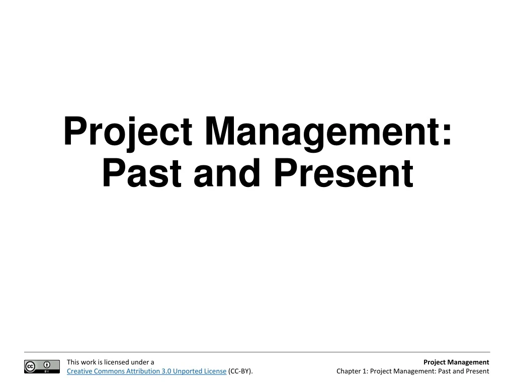 project management past and present