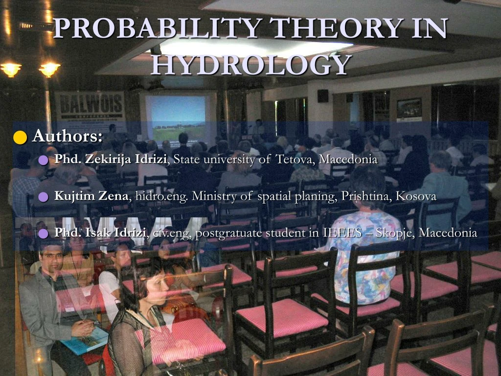 probability theory in hydrology