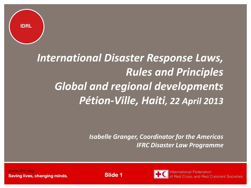 international disaster response laws rules