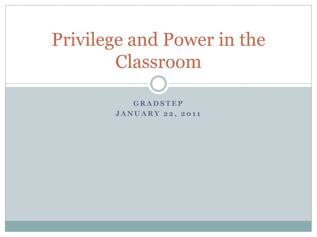 privilege and power in the classroom