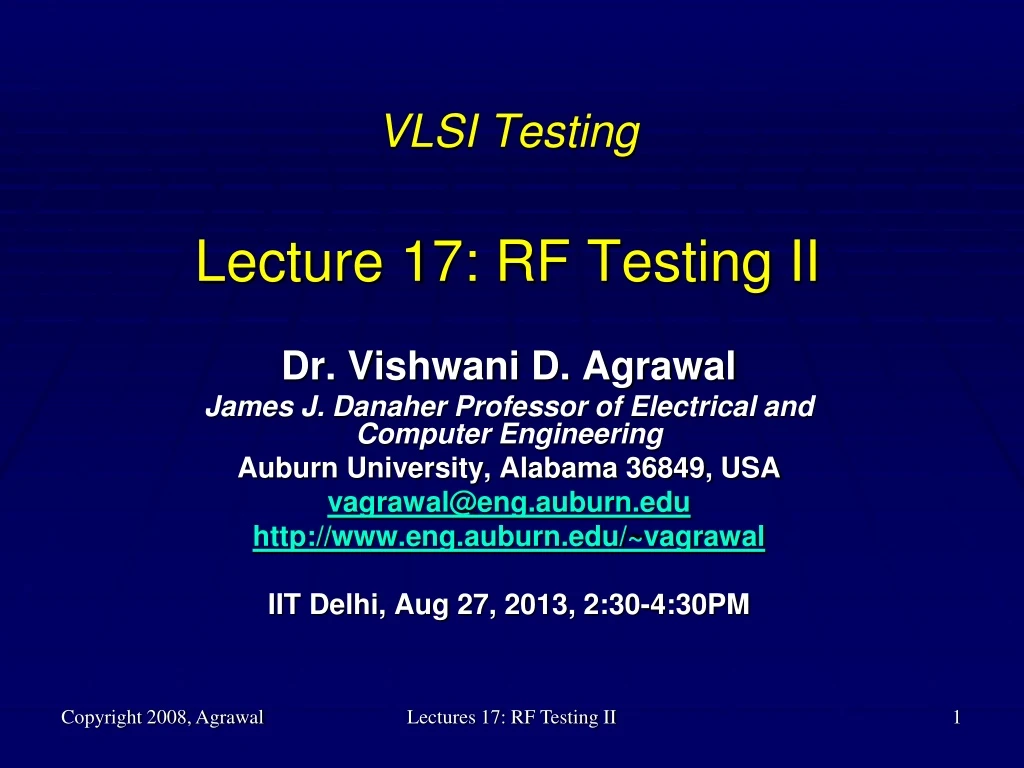 vlsi testing lecture 17 rf testing ii