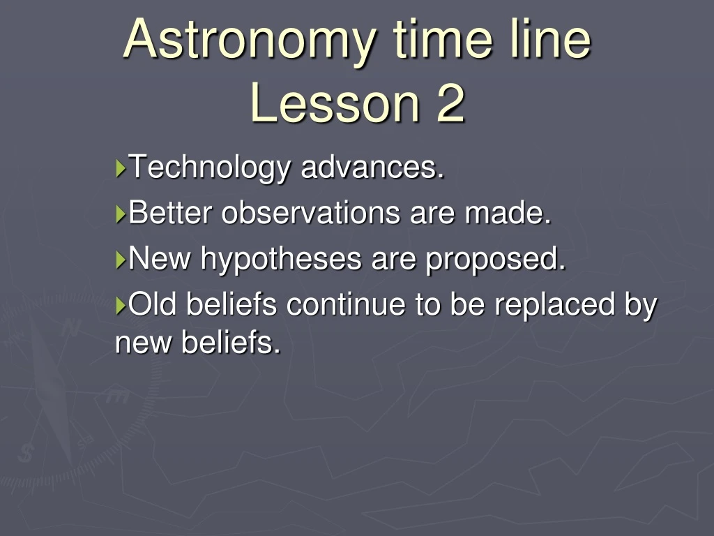 astronomy time line lesson 2