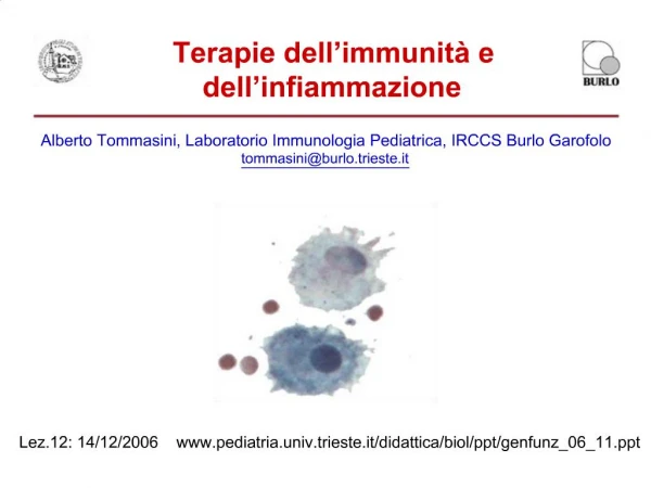Terapie dell immunit e dell infiammazione