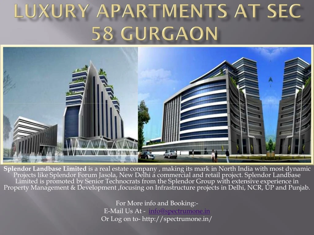 luxury apartments at sec 58 gurgaon