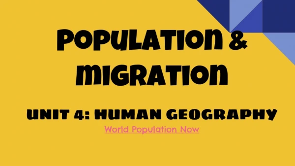 Population &amp; migration
