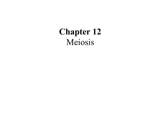 Chapter 12 Meiosis