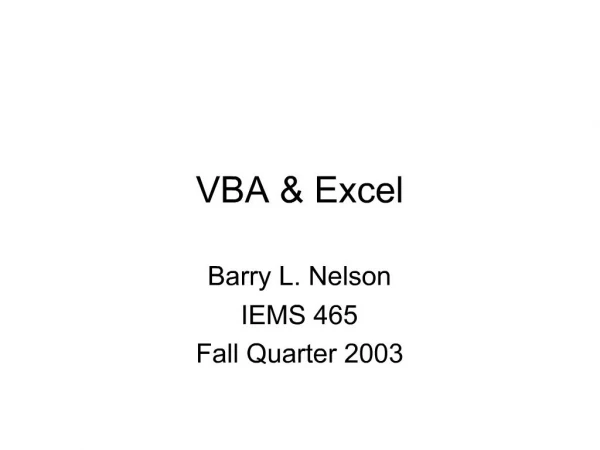 VBA Excel