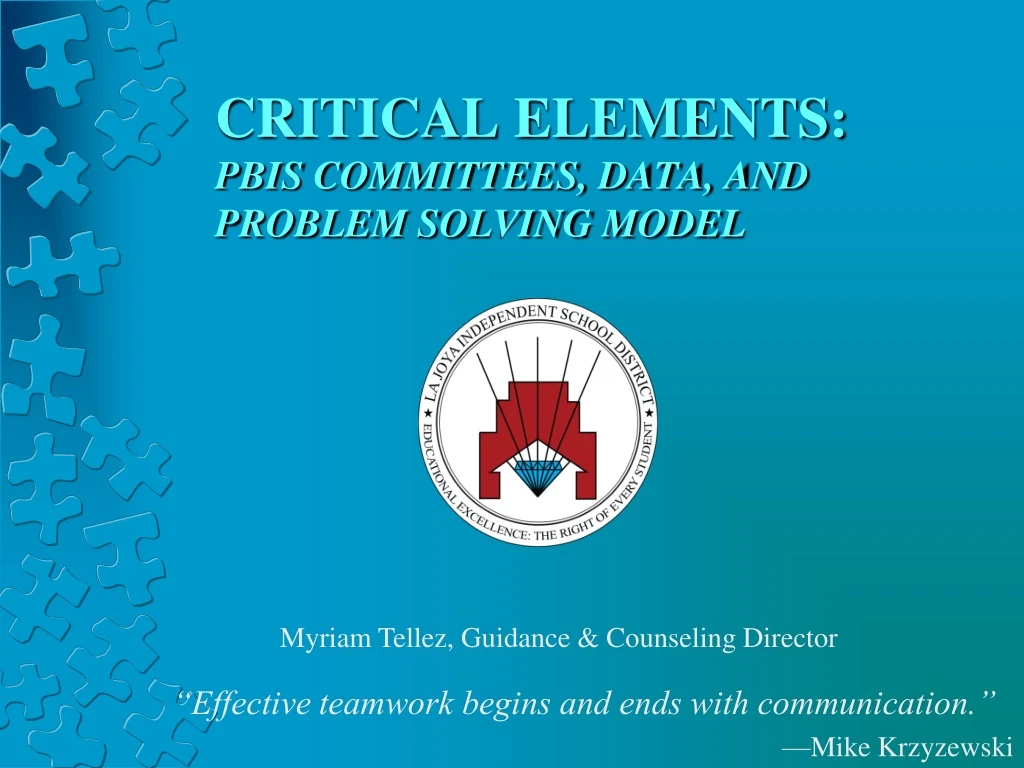 critical elements pbis committees data and problem solving model