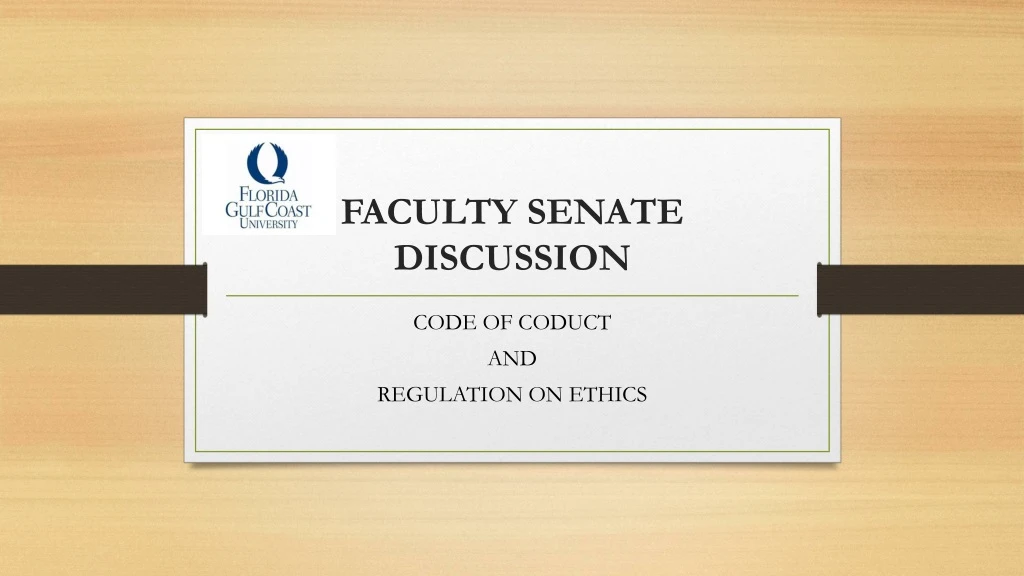 faculty senate discussion