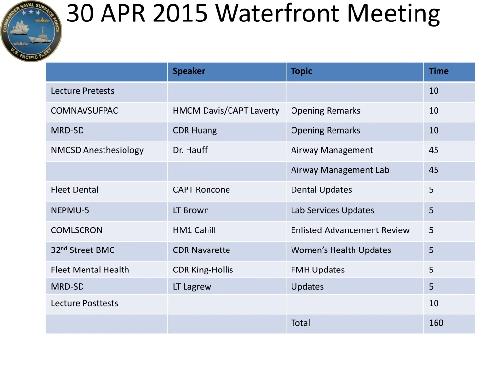 30 apr 2015 waterfront meeting