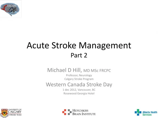 Acute Stroke Management Part 2