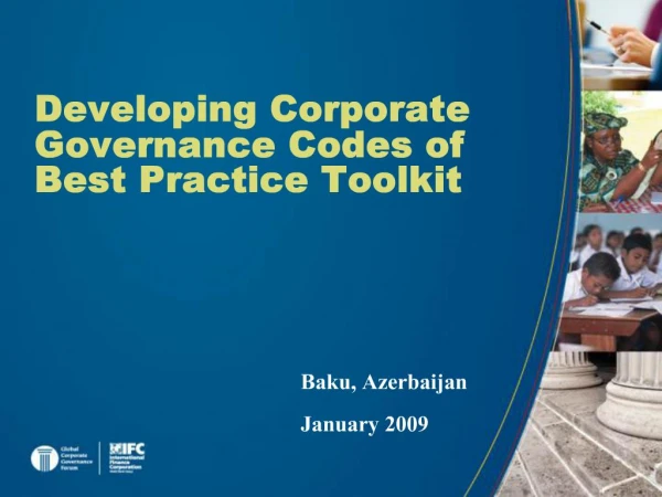 Developing Corporate Governance Codes of Best Practice Toolkit