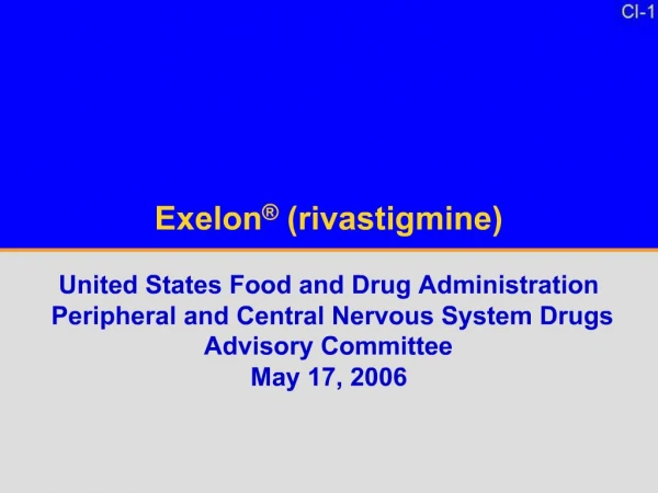 Exelon rivastigmine