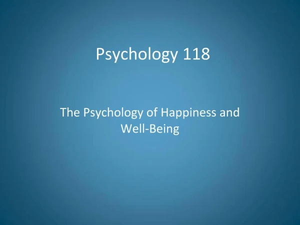 Psychology 118