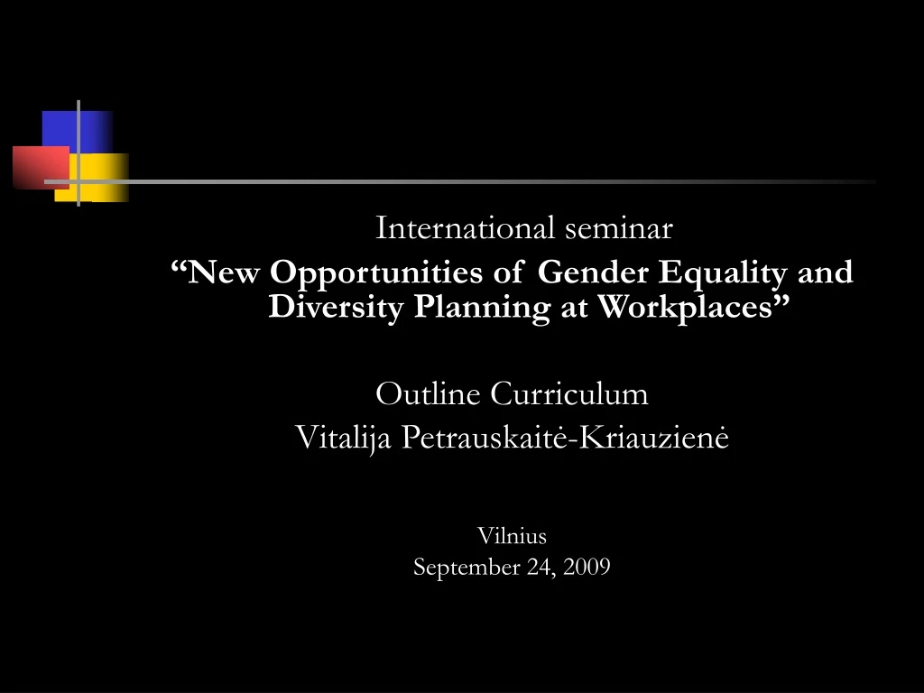 international seminar new opportunities of gender