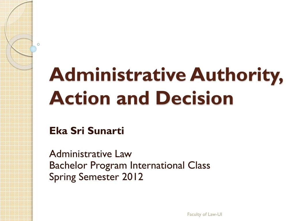 administrative authority action and decision