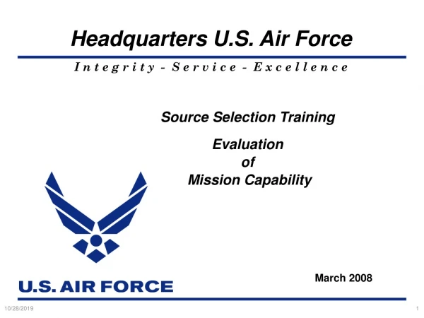 Source Selection Training Evaluation of Mission Capability