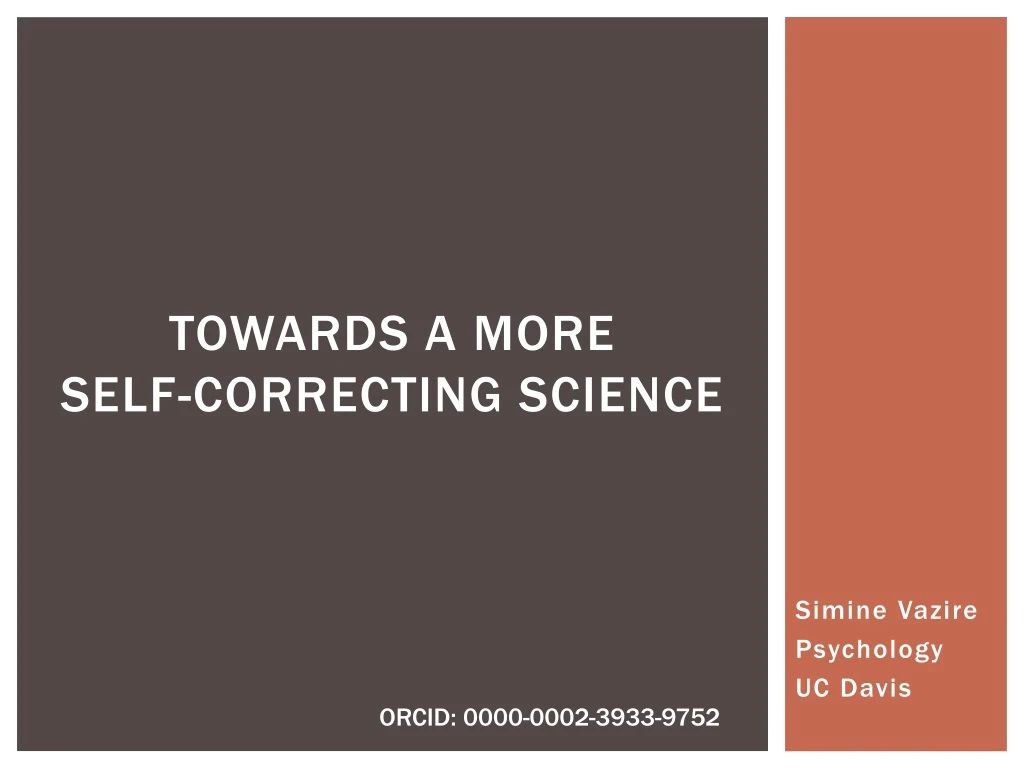 towards a more self correcting science