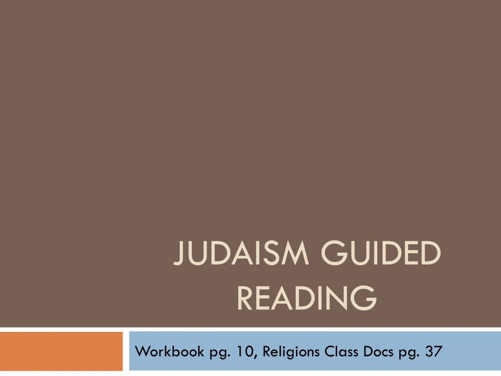 judaism guided reading