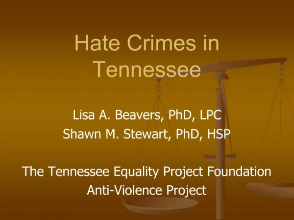 Hate Crimes in Tennessee