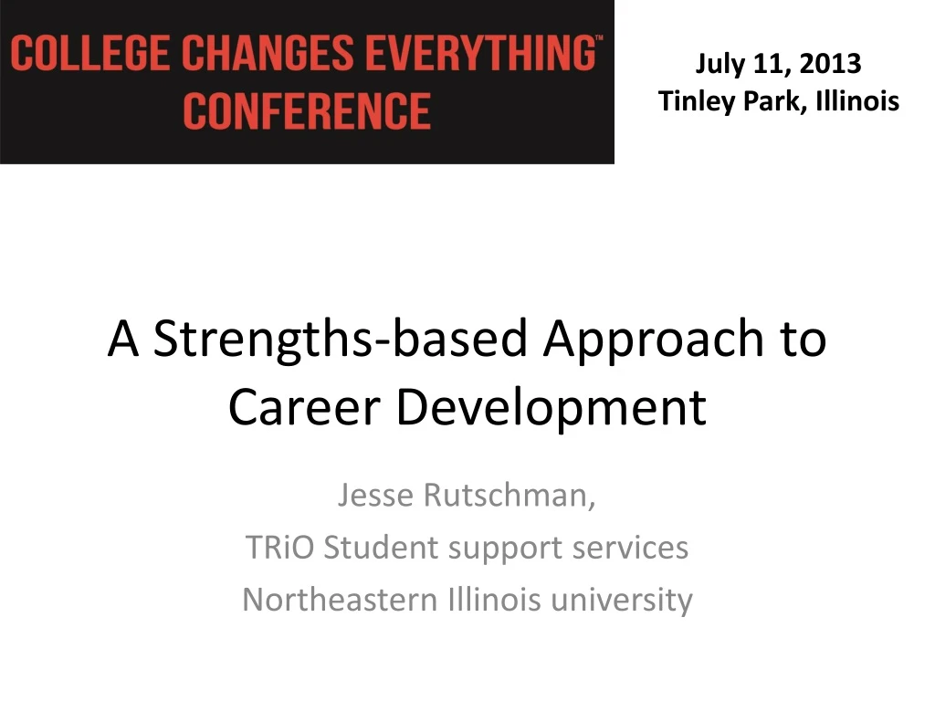 a strengths based approach to career development