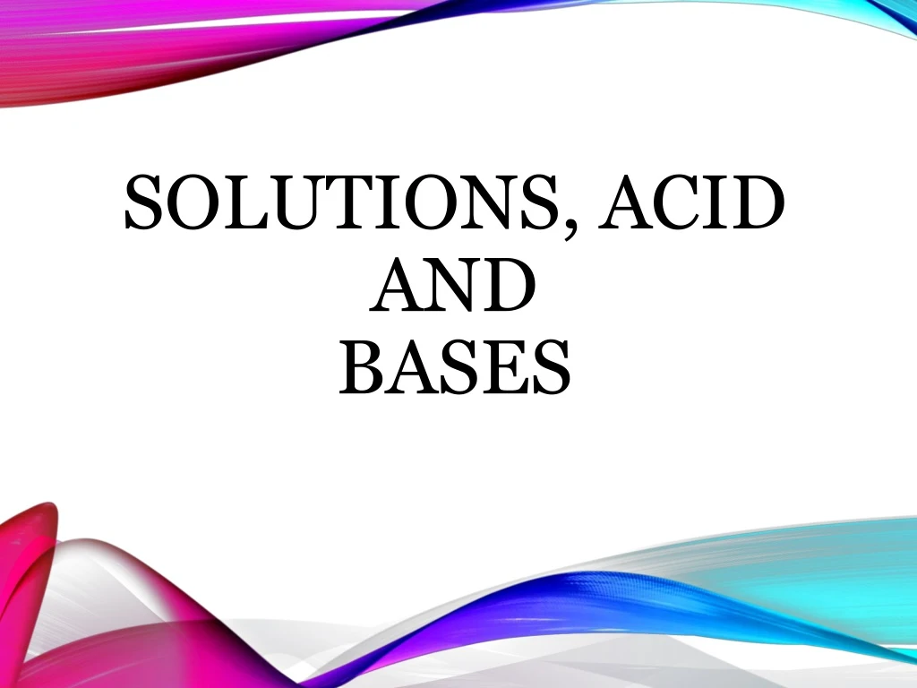solutions acid and bases