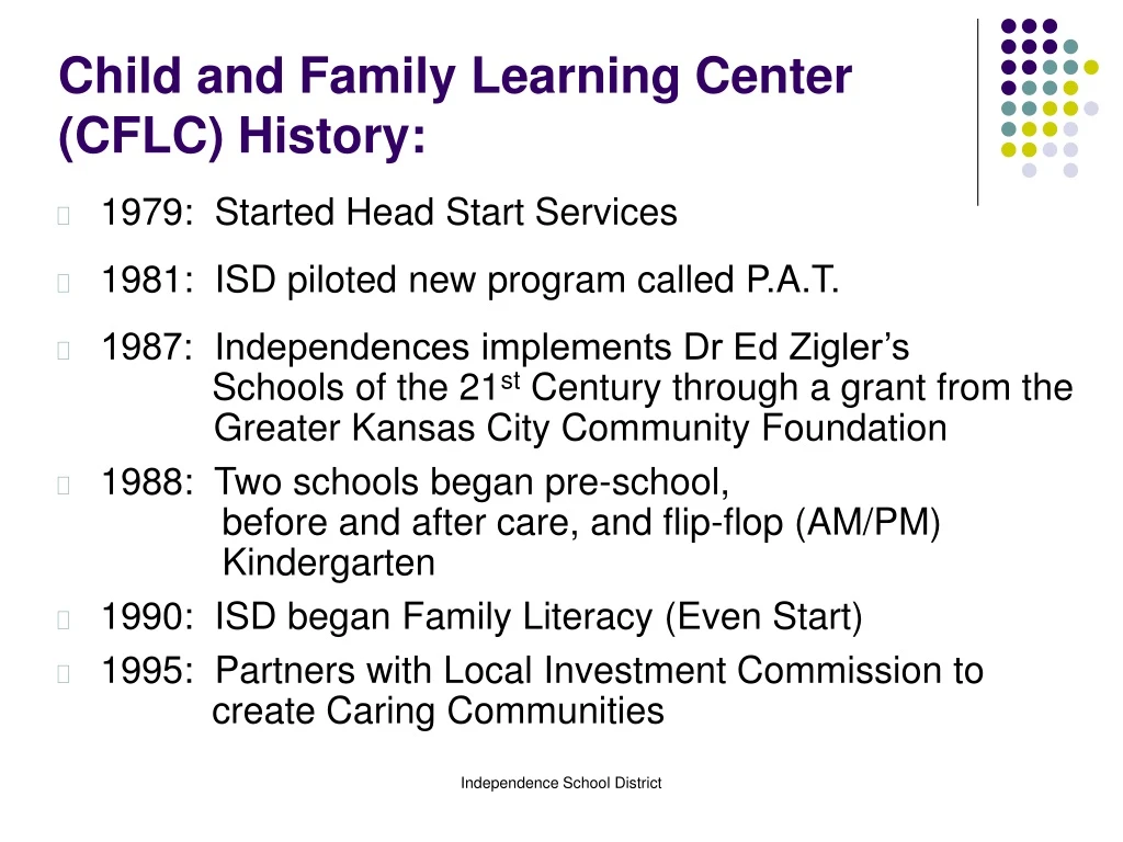 child and family learning center cflc history