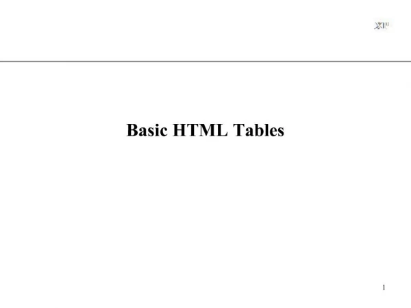 Basic HTML Tables