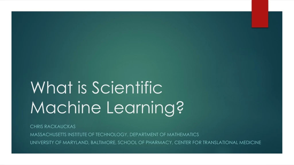 what is scientific machine learning