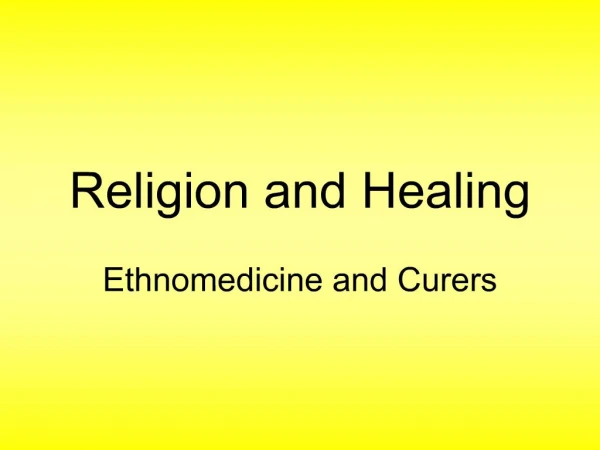 Religion and Healing