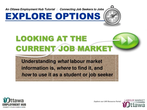 An Ottawa Employment Hub Tutorial ? Connecting Job Seekers to Jobs EXPLORE OPTIONS f