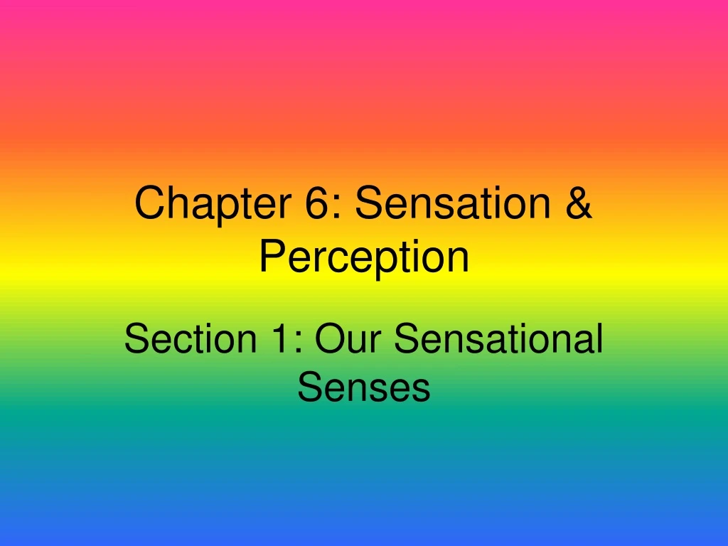 chapter 6 sensation perception